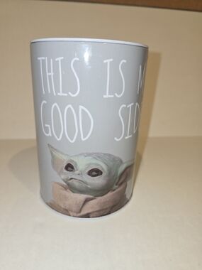 Mandolorian Grogu The Child 'This Is My Good Side' Grey Coin Bank